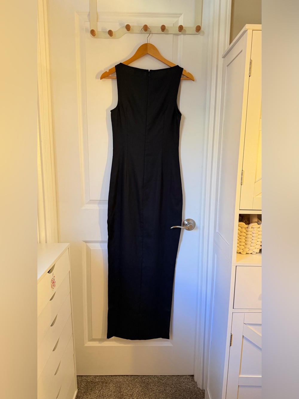 Reformation Alix Linen Dress In Midnight, NEW WITHOUT TAGS, NEVER WORN. - Picture 13 of 15